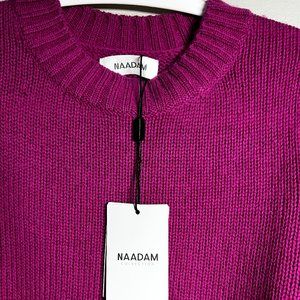 NAADAM Wool & Cashmere-Blend Sweater in Fucshia Size M